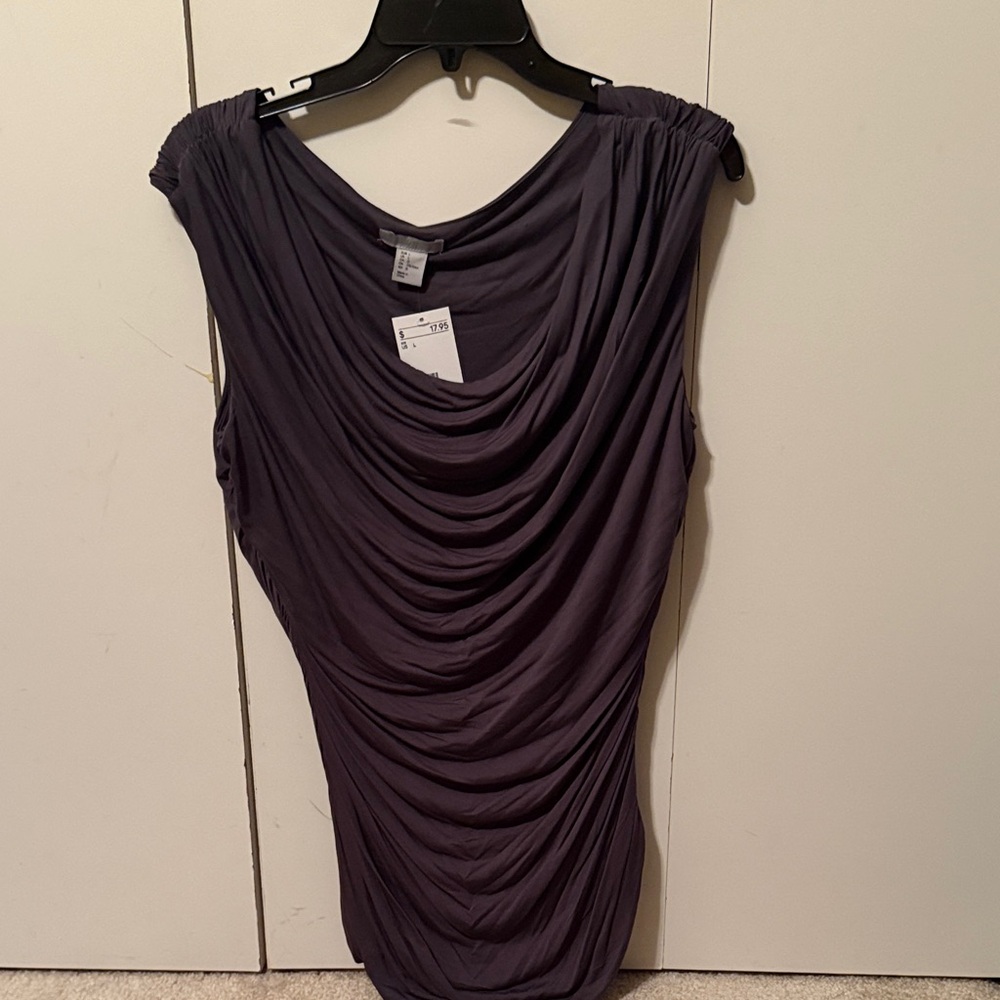 H&M Deep Purple Draped Blouse